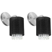 Kit 2 Arandelas Redonda Cganza Linda Preto Kit 2 Arandelas Redonda Cganza Linda Preto