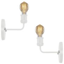 Kit 2 Arandelas Tubo Cilindro Gourmet Nordic Alumínio Branco