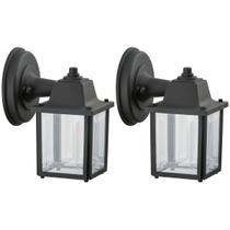 Kit 2 Arandelas Vintage Pretas Luminária Externa Parede Jardim E27 20w Dital