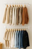 Kit 2 Araras Parede Reto 1.00 Metro Branco Expositor de Roupas