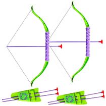 Kit 2 Arco e Flecha com Ventosa de Brinquedo Huk Verde Toy Master