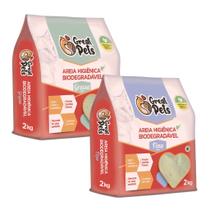 Kit 2 Areia Biodegradável Para Gatos Mandioca Milho 2kg Kit 2 Areia Biodegradável Para Gatos Mandioca Milho 2kg