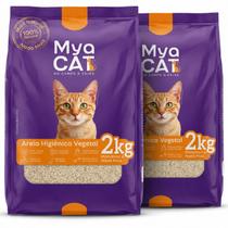 Kit 2 Areia Gato 4Kg Higienica MyaCat Mandioca Antiodor Kit 2 Areia Gato 4Kg Higienica MyaCat Mandioca Antiodor
