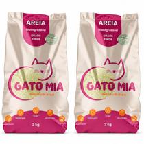 Kit 2 Areia Higienica Biodegradavel Gato Mia 2kg Graos Finos Kit 2 Areia Higienica Biodegradavel Gato Mia 2kg Graos Finos