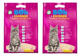 Kit 2 Areia Higiênica Bob Esconde 2kg Mandioca Neutra