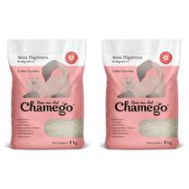 Kit 2 Areia Higienica Chamego 4kg Graos Grossos - Bem-Me-Pet