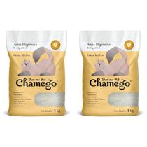 Kit 2 Areia Higienica Chamego 4kg Graos Medios - Bem-me-Pet
