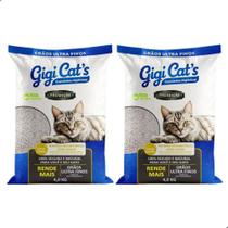 Kit 2 Areia Higiênica Gato Premium Gigi Cat's Ultra Fina 4kg