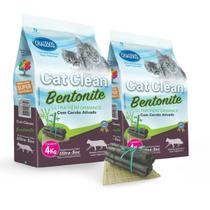Kit 2 Areia higienica para gatos bentonita granulado super absorvente ultra performance 4kg Kit 2 Areia higienica para gatos bentonita granulado super absorvente ultra performance 4kg