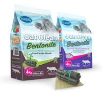 Kit 2 Areia higienica para gatos bentonita lavanda e carvão ativado granulado super absorvente 4kg