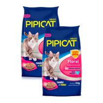 Kit 2 Areia Higiênica Pipicat Floral Perfumada para Gato com 4kg Kit 2 Areia Higiênica Pipicat Floral Perfumada para Gato com 4kg