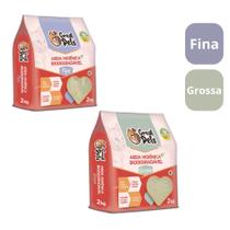 KIT 2 Areia P/ Gatos Biodegradavel Mandioca Milho 2kg