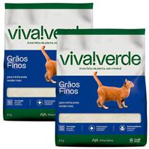 Kit 2 Areia Sanitária Gatos Viva Verde Grãos Finos 4kg