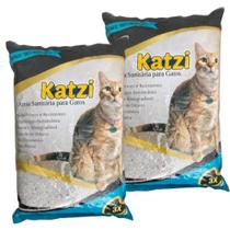 Kit 2 Areias Sanitaria para Gatos 4kg Cada com Controle de Odores Katzi