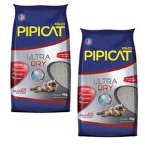 Kit 2 Areias Sanitárias Kelco Pipicat Ultra Dry 4Kg