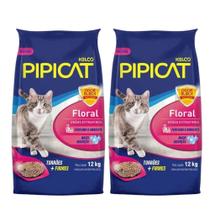 Kit 2 Areias Sanitárias P/ Gatos Kelco Pipicat Floral 12kg Kit 2 Areias Sanitárias P/ Gatos Kelco Pipicat Floral 12kg