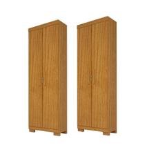 Kit 2 Armário Multiuso Israel 2 Portas com Chave 100% MDF Linhamobília
