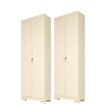 Kit 2 Armário Multiuso Israel 2 Portas com Chave 100% MDF Linhamobília