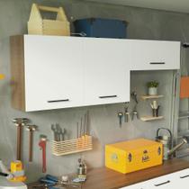 Kit 2 Armários Aéreos 3 Portas Rustic/Branco