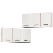 Kit 2 Armários Aéreos Honduras 3 Portas 120cm Branco - Lumil Móveis