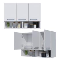 Kit 2 Armários Cozinha 3 Portas com Nicho Modular Compacto Móveis Bonatto