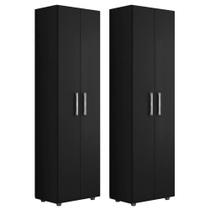 Kit 2 Armários Lavanderia Multiuso Beatriz 2 Portas Preto Fosco - Abmaza