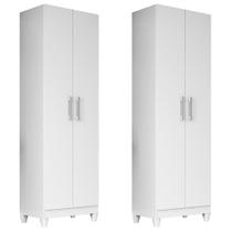 Kit 2 Armários Multiuso Organizador 2 Portas Astrid M07 Branco - Mpozenato