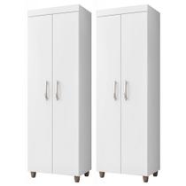 Kit 2 Armários Multiuso Rafaela 2 Portas Branco - Nathy Móveis Kit 2 Armários Multiuso Rafaela 2 Portas Branco - Nathy Móveis