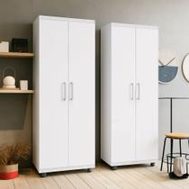 Kit 2 Armários Multiuso Roma 2 Portas 4 Prateleiras Sapateira Lavanderia Branco - G4 Magazine Kit 2 Armários Multiuso Roma 2 Portas 4 Prateleiras Sapateira Lavanderia Branco - G4 Magazine