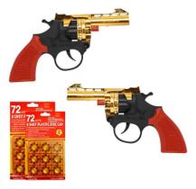 Kit 2 Armas De Brinquedo Douradas + 2 Cartelas Espoleta Kit 2 Armas De Brinquedo Douradas + 2 Cartelas Espoleta