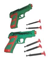 Kit 2 Arminhas de Brinquedo Pistolas de Dardos Plástico Verde Kit 2 Arminhas de Brinquedo Pistolas de Dardos Plástico Verde