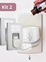Kit 2 Aromatizador Elétrico Via Aroma Standard Bivolt Difusor Tomada para Essências Óleos Essenciais