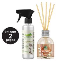 Kit 2 Aromatizadores Difusor Ambiente Algodão 250ml Spray de Tecido Perfumado Casa