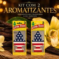 Kit 2 Aromatizante Cheirinho de Carro Little Tree Vanilla Mais Vendido do Momento