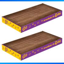 Kit 2 Arranhador P/ Gato Brinquedo Resistente Antiestresse Papelão Ondulado