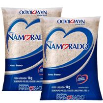 Kit 2 Arroz Branco Tipo 1 Namorado Pacote 1kg Sempre Soltinho