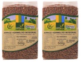 Kit 2 arroz vermelho integral orgânico à vácuo coopernatural 500 g