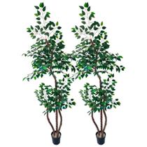 Kit 2 Árvore Artificial Fícus Verde Grande Sem Vaso Decoração - Flor de Mentirinha