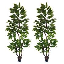 Kit 2 Arvore Brasileirinha Croton Artificial Grande Sem Vaso Decoração Kit 2 Arvore Brasileirinha Croton Artificial Grande Sem Vaso Decoração