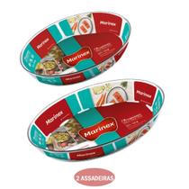 Kit 2 Assadeira Oval 2,4L + 3,2L Vidro Nadir Figueiredo