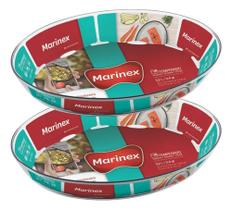 Kit 2 Assadeira Oval 3,2l Marinex Média Vidro Travessa Kit 2 Assadeira Oval 3,2l Marinex Média Vidro Travessa