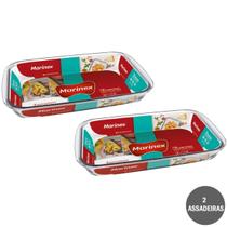 Kit 2 Assadeira Retangular 1,6L Nadir Vidro Temperado