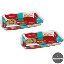 Kit 2 Assadeira Retangular 2,2L Nadir Vidro Temperado