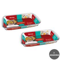 Kit 2 Assadeira Retangular 2,9L Nadir Vidro Temperado