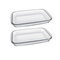 Kit 2 Assadeira Retangular Pequena 1,6L
