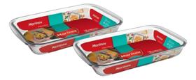 Kit 2 Assadeira Retangular Vidro 2,9l Temperado Marinex Serv Kit 2 Assadeira Retangular Vidro 2,9l Temperado Marinex Serv