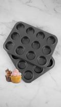 Kit 2 Assadeiras Cupcake 12 Cavidades Antiaderente Preto Kit 2 Assadeiras Cupcake 12 Cavidades Antiaderente Preto