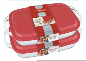 kit 2 assadeiras de vidro retangular com alças marinex seletta