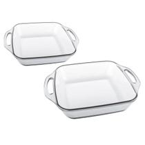 Kit 2 Assadeiras Quadradas 3,8L/2,5L Seletta Vidro Com Alça