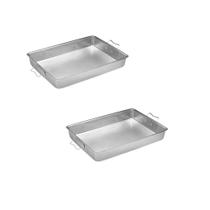 Kit 2 Assadeiras Retangular Hotel Estampada Nº7 - Alumínio